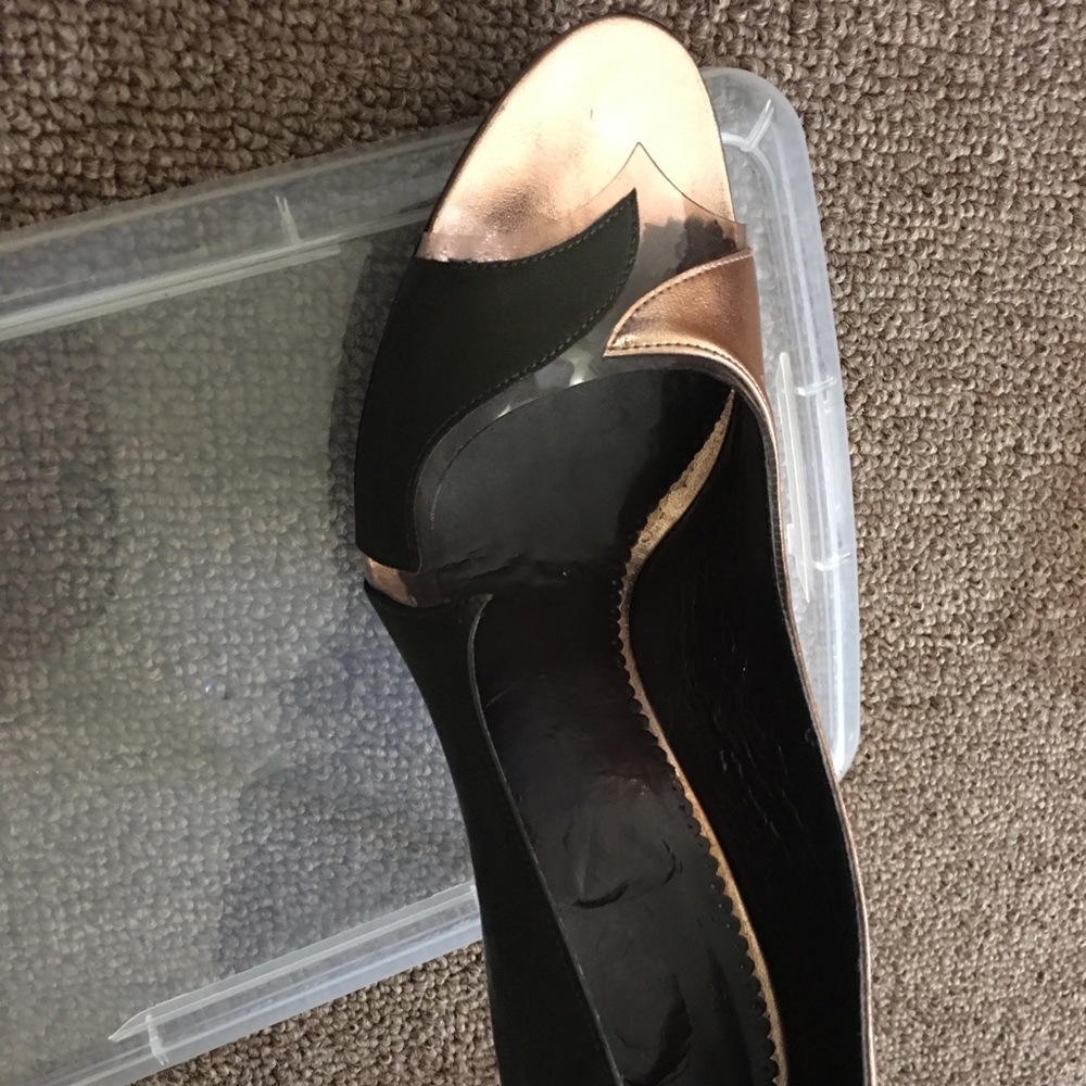 Rose gold army green Stella McCartney pumps
